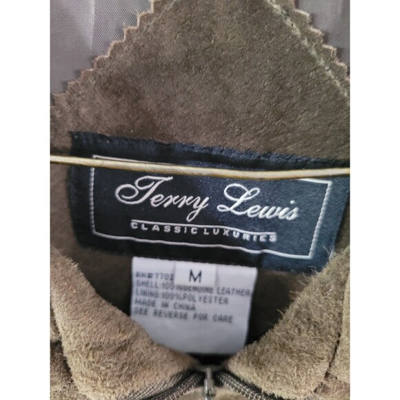 Terry Lewis Size M Olive Green  Suede Leather Zip Jacket  And Matching Pants - Picture 5 of 5